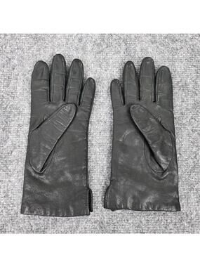 Fownes Gloves Womens 8 Black Leather Lined Insulated Winter Dress Wrist Classic